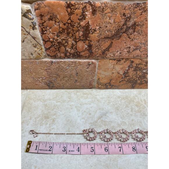 Banana Republic Necklace Rose Gold Opalescent Statement Pink Crystal Floral - Picture 7 of 9